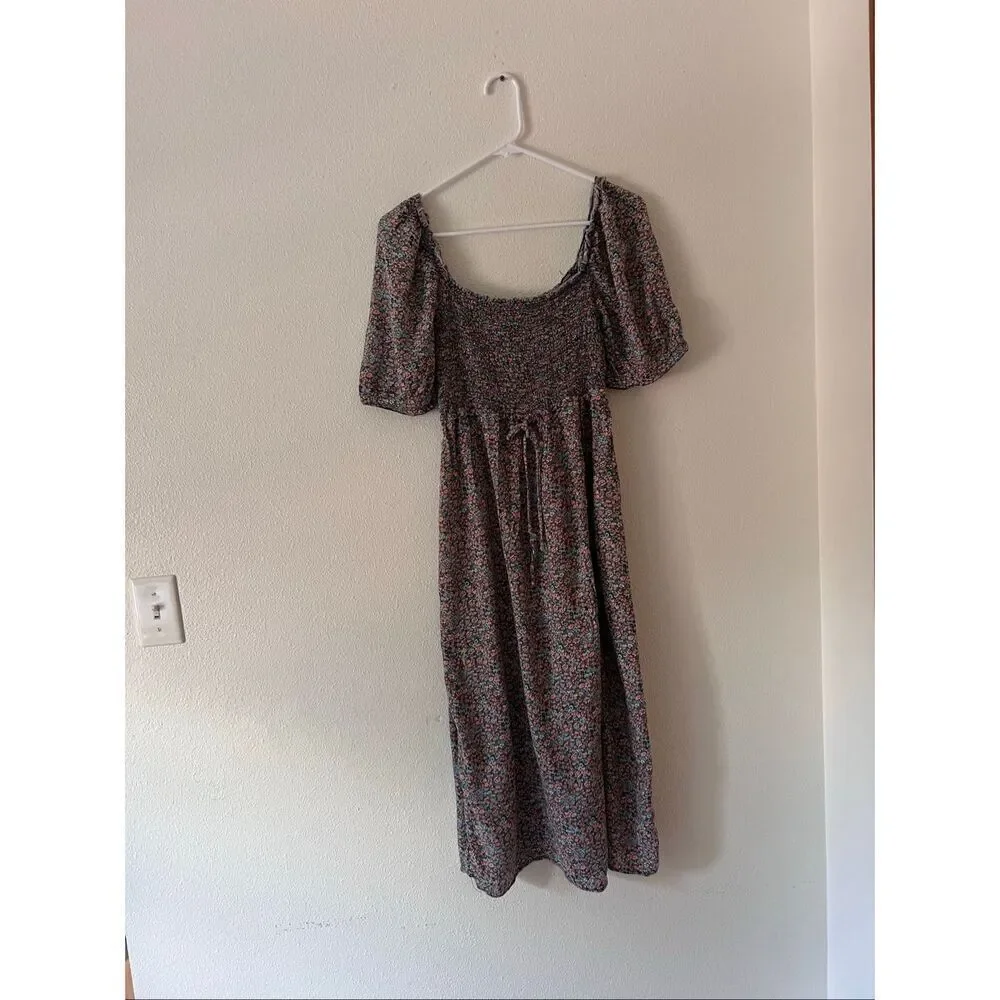 Wild Fable micro floral puff-sleeve midi dress size XXL Girls